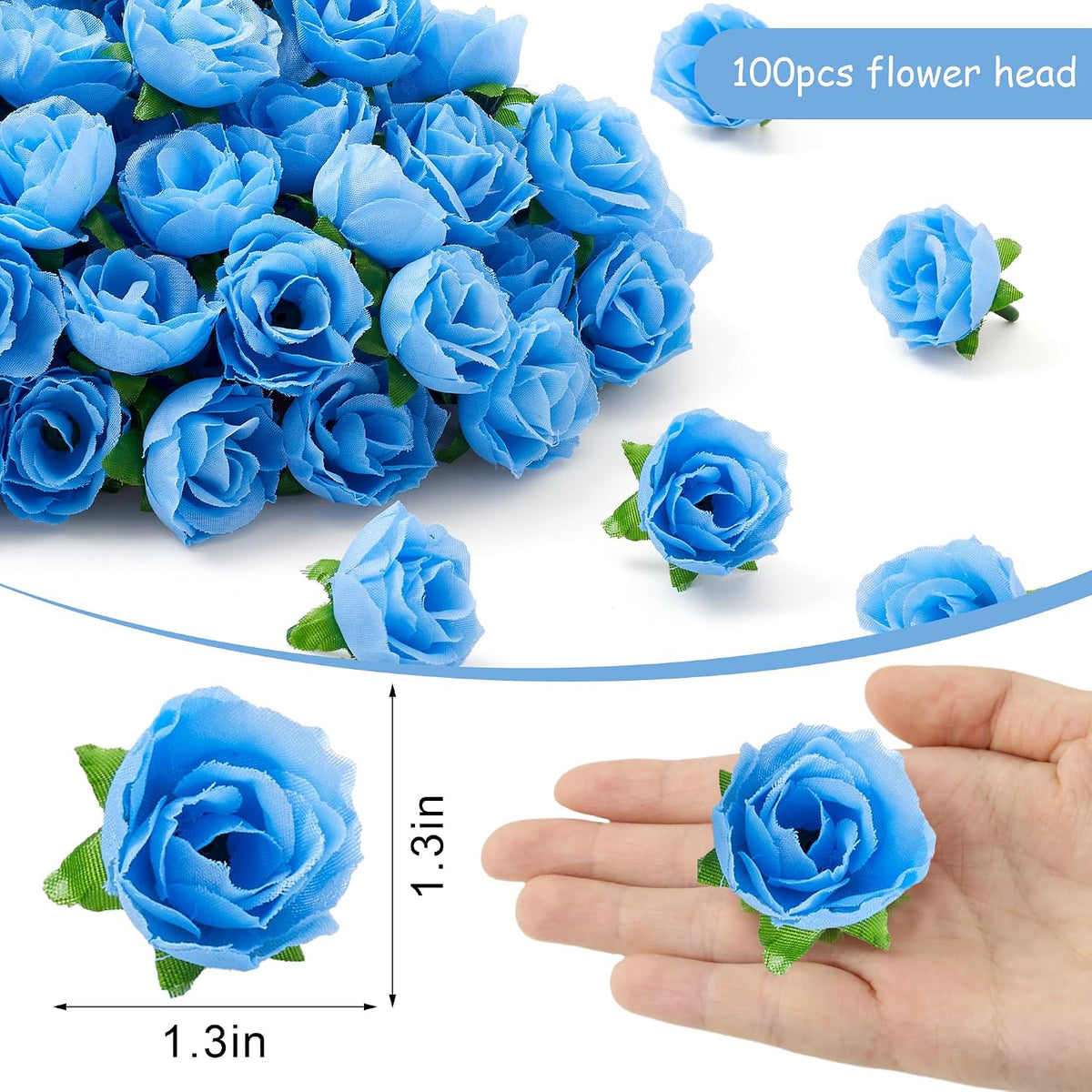 100Pcs 1.6In Mini Artificial Pink Cherry Blossom Flowers Head