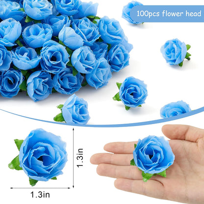 100Pcs 1.6In Mini Artificial Pink Cherry Blossom Flowers Head