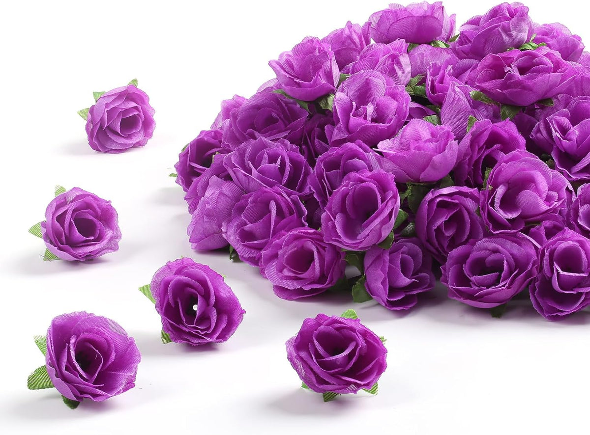 100Pcs 1.6In Mini Artificial Pink Cherry Blossom Flowers Head