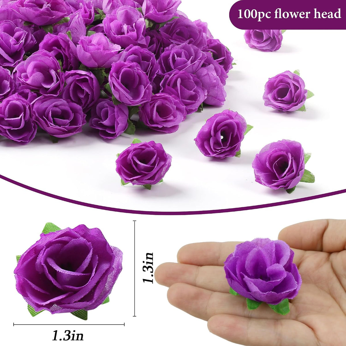 100Pcs 1.6In Mini Artificial Pink Cherry Blossom Flowers Head