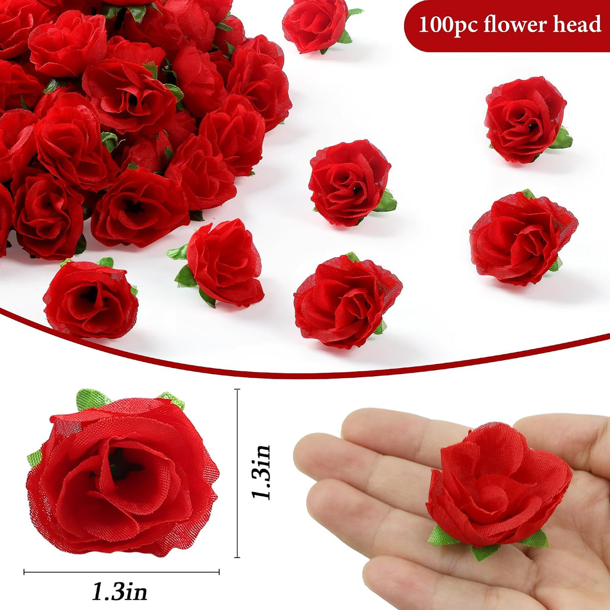 100Pcs 1.6In Mini Artificial Pink Cherry Blossom Flowers Head