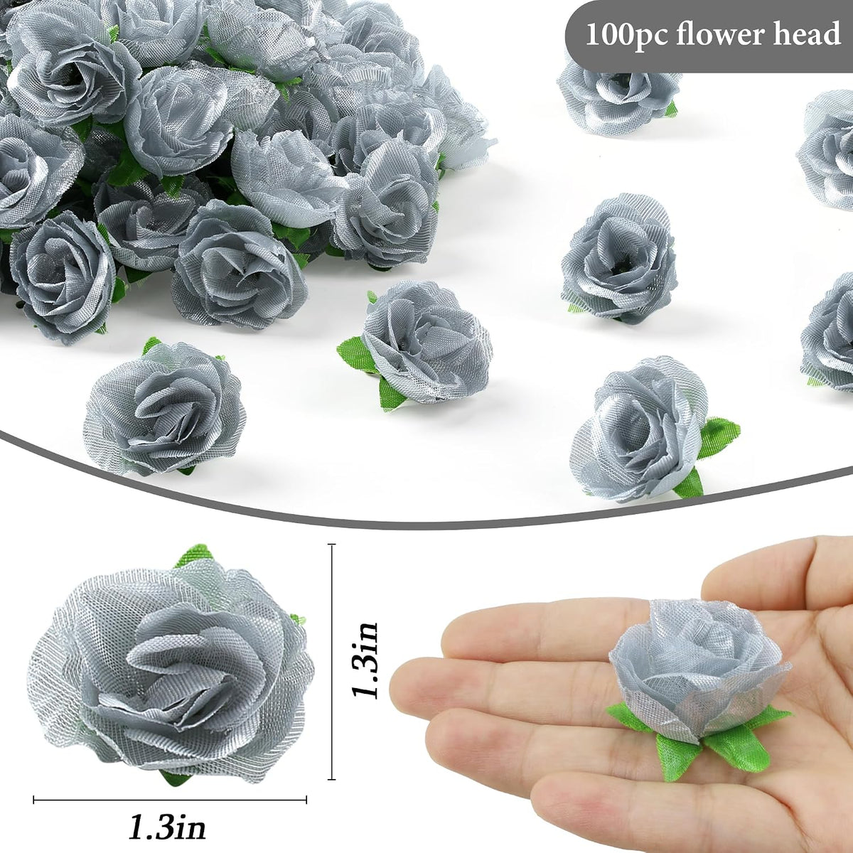 100Pcs 1.6In Mini Artificial Pink Cherry Blossom Flowers Head