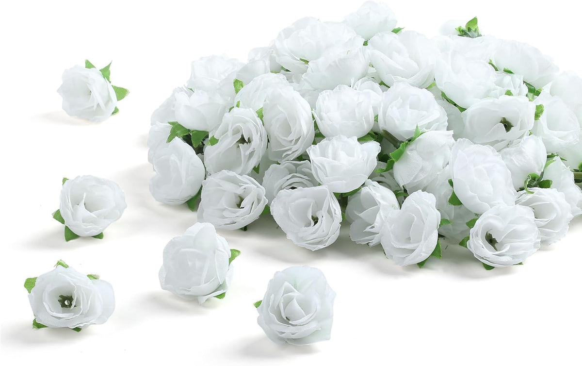 100Pcs 1.6In Mini Artificial Pink Cherry Blossom Flowers Head