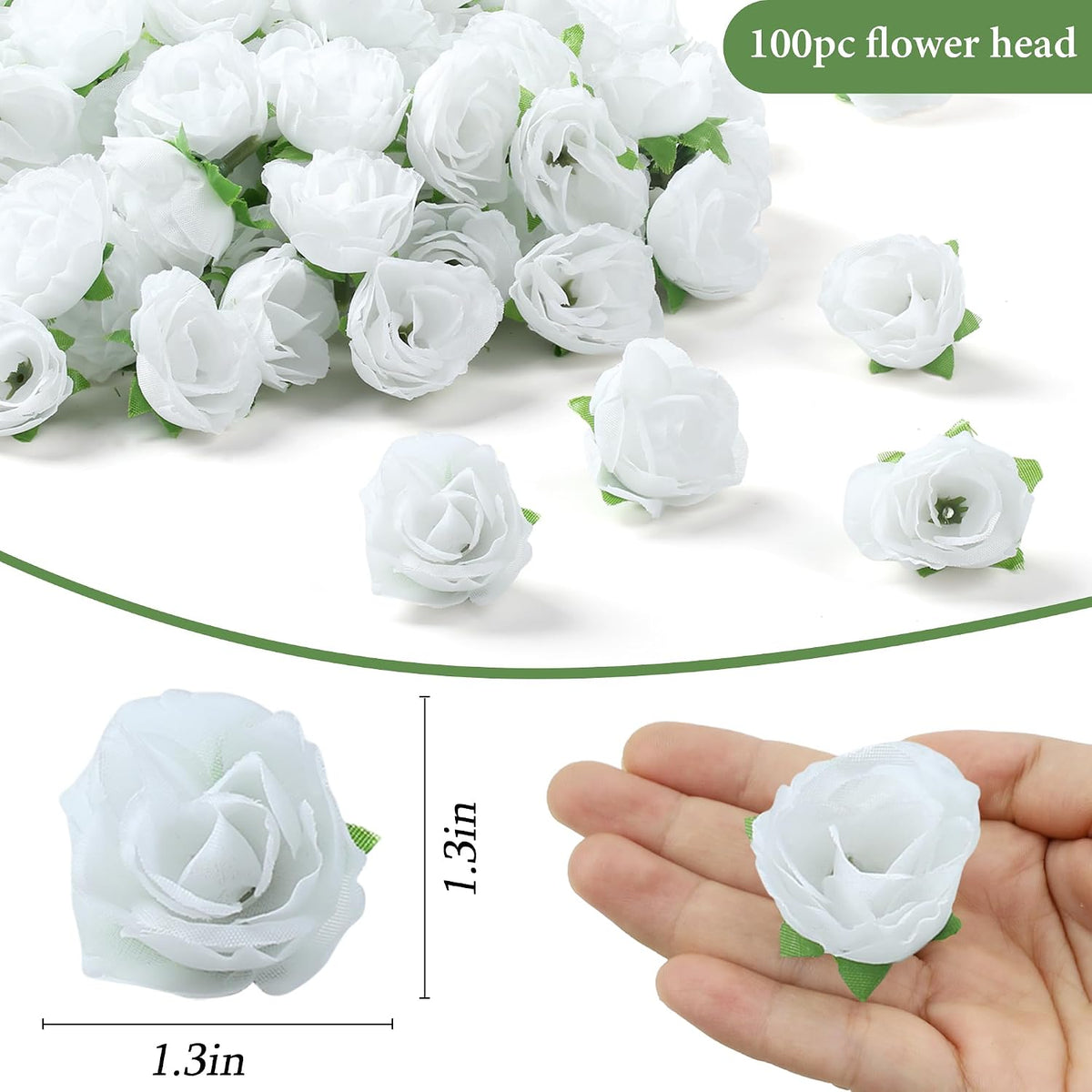 100Pcs 1.6In Mini Artificial Pink Cherry Blossom Flowers Head