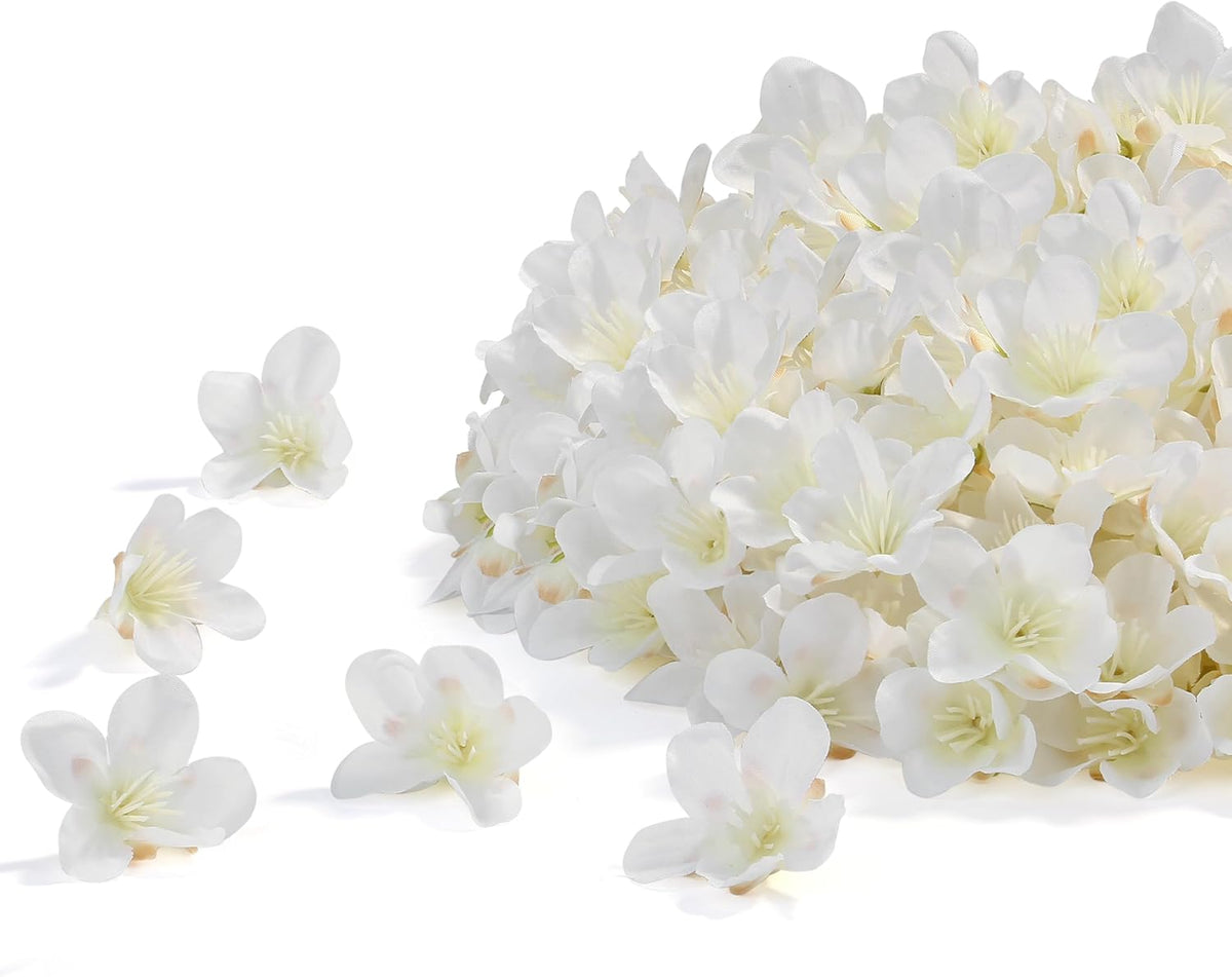 100Pcs 1.6In Mini Artificial Pink Cherry Blossom Flowers Head