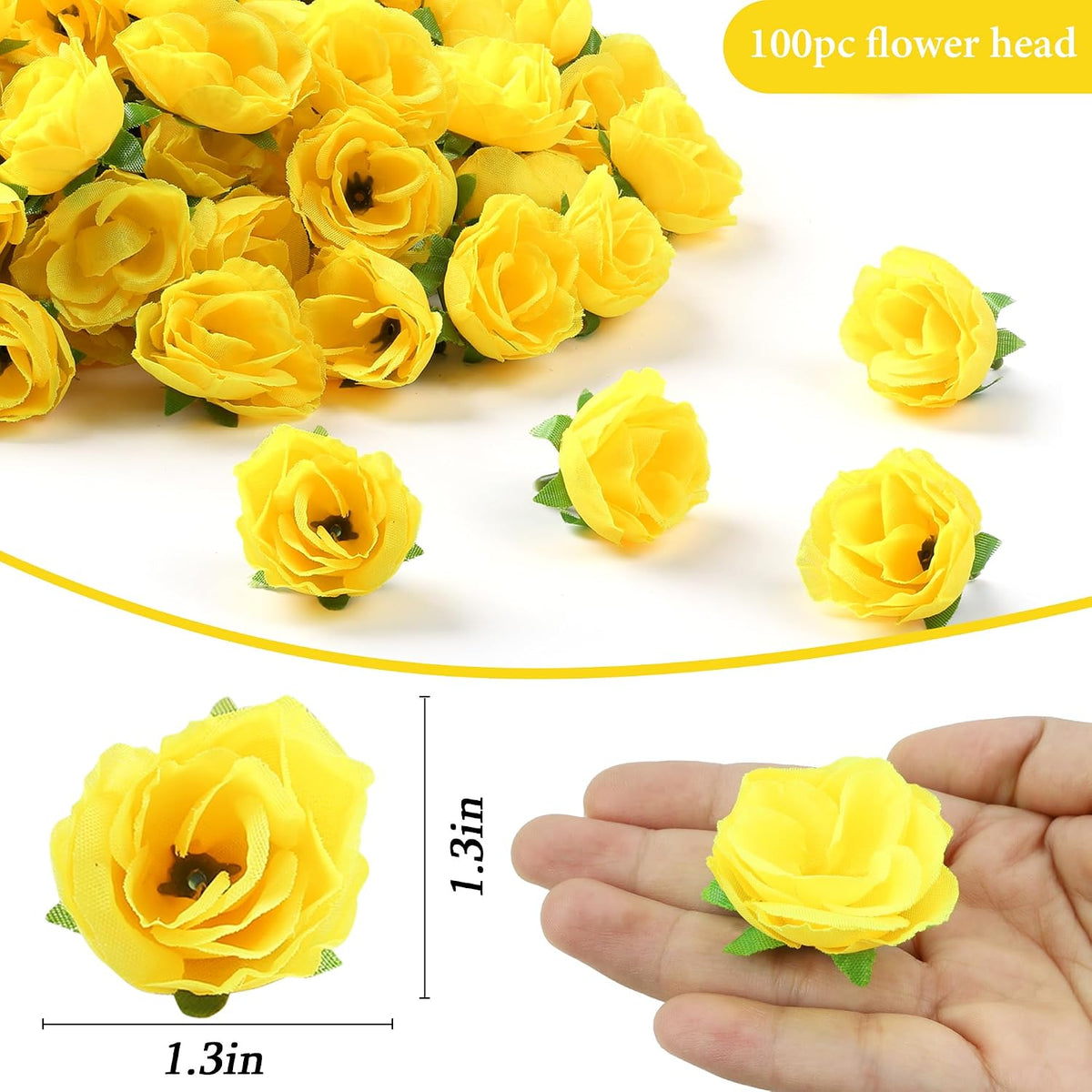 100Pcs 1.6In Mini Artificial Pink Cherry Blossom Flowers Head