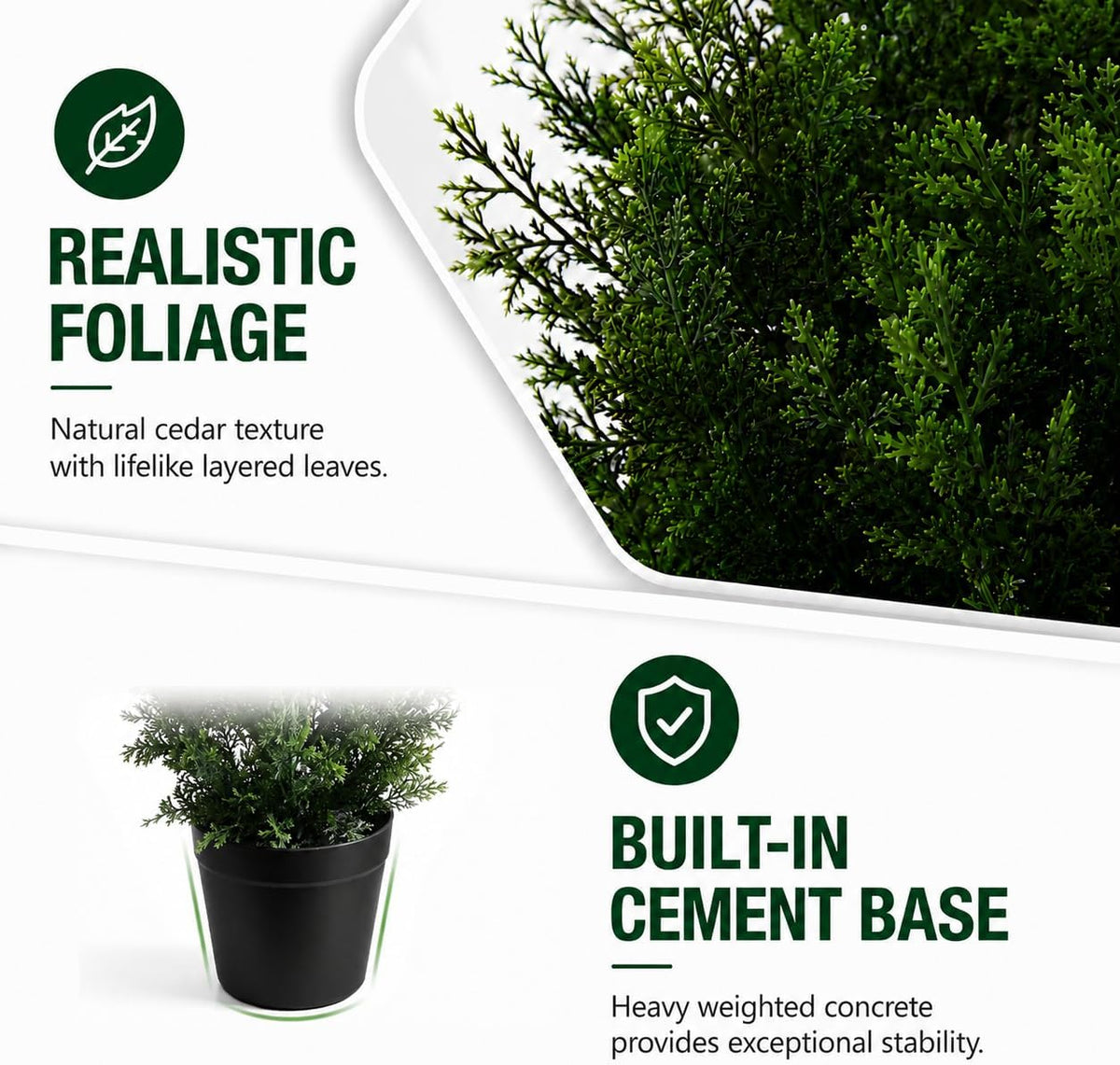8 Feet Pre-Potted Evergreen Outdoor Artificial Cedar Tree for Front Porch Decor, Outdoor Entryway Decor Fake Tree, Tall Faux Tree with UV Resistant Coating