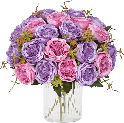 2 Packs Peonies Artificial Flowers, Light Pink Silk Artificial Peonies | Fake Peonies Artificial Peony Flower Bouquets for Centerpiece Table Wedding Party Home Decor