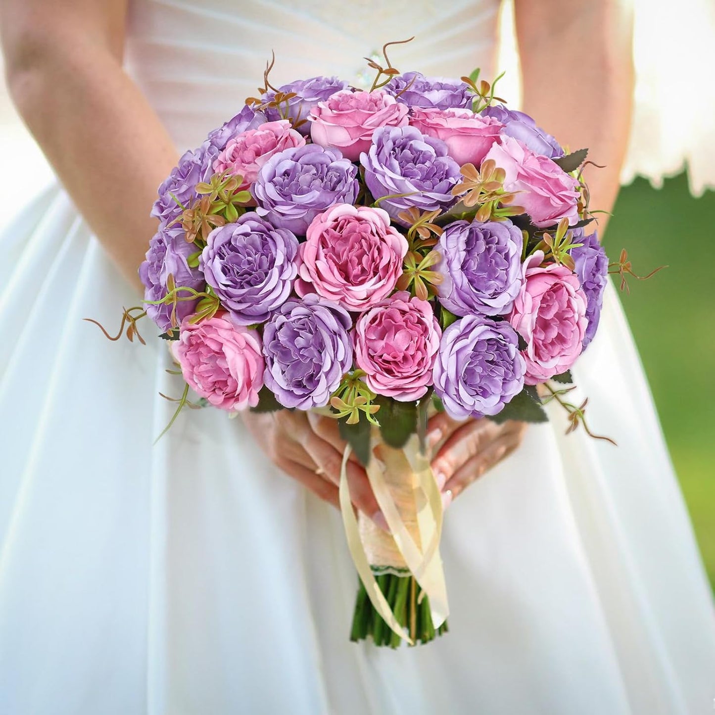 2 Packs Peonies Artificial Flowers, Light Pink Silk Artificial Peonies | Fake Peonies Artificial Peony Flower Bouquets for Centerpiece Table Wedding Party Home Decor