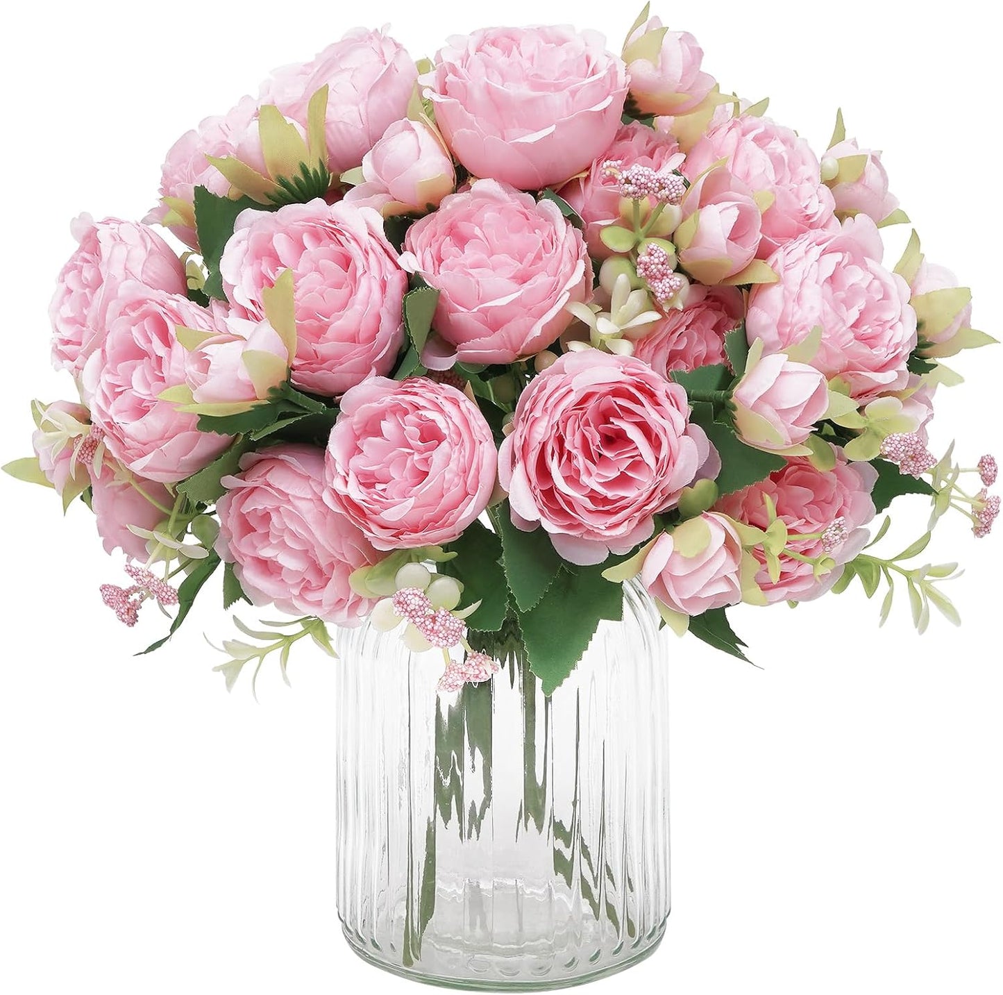2 Packs Peonies Artificial Flowers, Light Pink Silk Artificial Peonies | Fake Peonies Artificial Peony Flower Bouquets for Centerpiece Table Wedding Party Home Decor