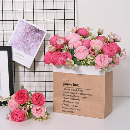 2 Packs Peonies Artificial Flowers, Light Pink Silk Artificial Peonies | Fake Peonies Artificial Peony Flower Bouquets for Centerpiece Table Wedding Party Home Decor