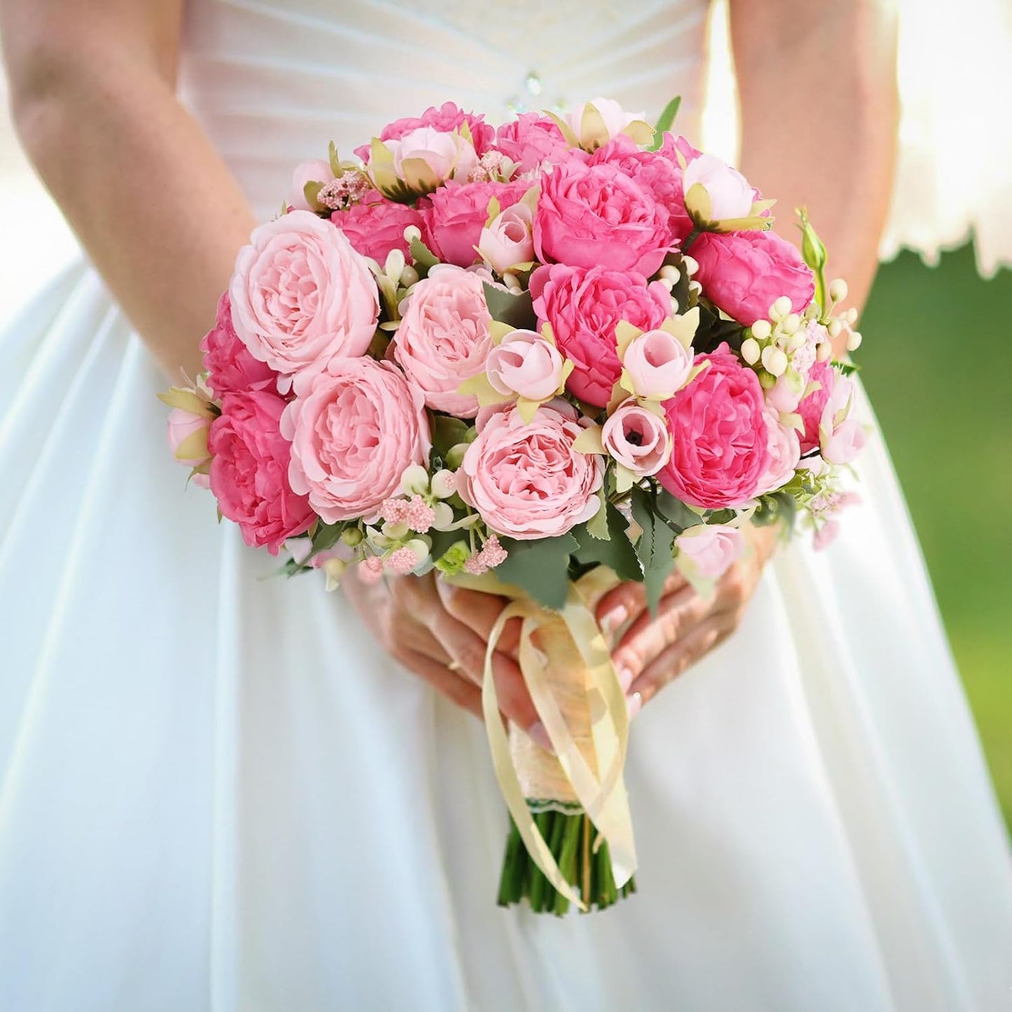 2 Packs Peonies Artificial Flowers, Light Pink Silk Artificial Peonies | Fake Peonies Artificial Peony Flower Bouquets for Centerpiece Table Wedding Party Home Decor