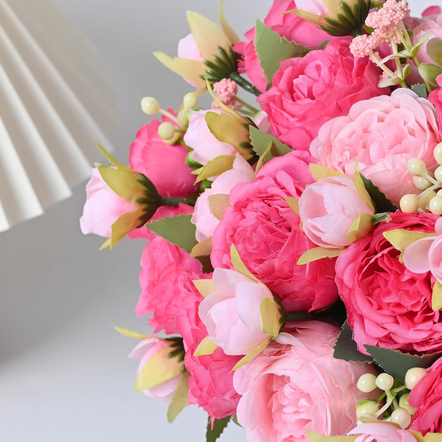 2 Packs Peonies Artificial Flowers, Light Pink Silk Artificial Peonies | Fake Peonies Artificial Peony Flower Bouquets for Centerpiece Table Wedding Party Home Decor