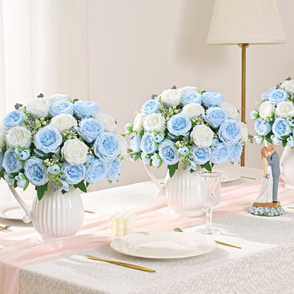 2 Packs Peonies Artificial Flowers, Light Pink Silk Artificial Peonies | Fake Peonies Artificial Peony Flower Bouquets for Centerpiece Table Wedding Party Home Decor