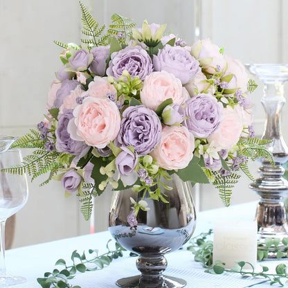 2 Packs Peonies Artificial Flowers, Light Pink Silk Artificial Peonies | Fake Peonies Artificial Peony Flower Bouquets for Centerpiece Table Wedding Party Home Decor
