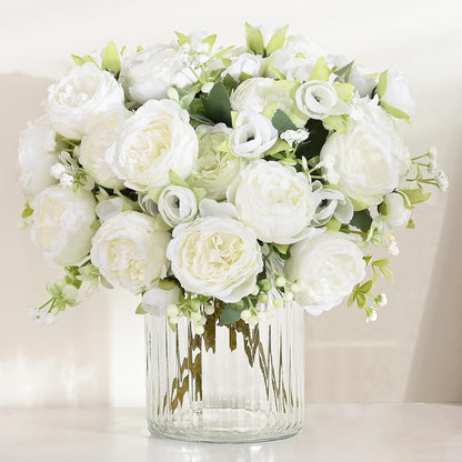 2 Packs Peonies Artificial Flowers, Light Pink Silk Artificial Peonies | Fake Peonies Artificial Peony Flower Bouquets for Centerpiece Table Wedding Party Home Decor