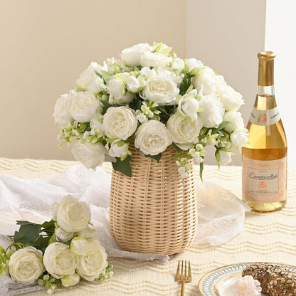 2 Packs Peonies Artificial Flowers, Light Pink Silk Artificial Peonies | Fake Peonies Artificial Peony Flower Bouquets for Centerpiece Table Wedding Party Home Decor