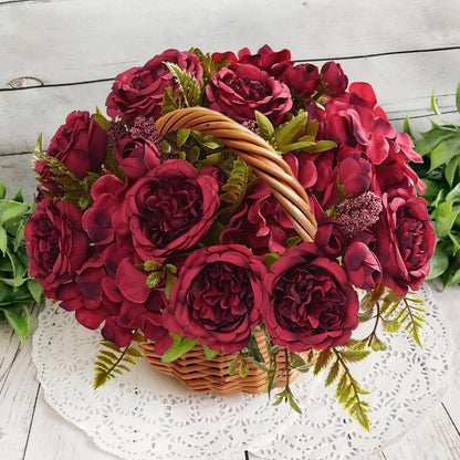 2 Packs Peonies Artificial Flowers, Light Pink Silk Artificial Peonies | Fake Peonies Artificial Peony Flower Bouquets for Centerpiece Table Wedding Party Home Decor
