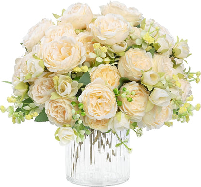 2 Packs Peonies Artificial Flowers, Light Pink Silk Artificial Peonies | Fake Peonies Artificial Peony Flower Bouquets for Centerpiece Table Wedding Party Home Decor