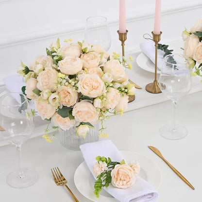 2 Packs Peonies Artificial Flowers, Light Pink Silk Artificial Peonies | Fake Peonies Artificial Peony Flower Bouquets for Centerpiece Table Wedding Party Home Decor