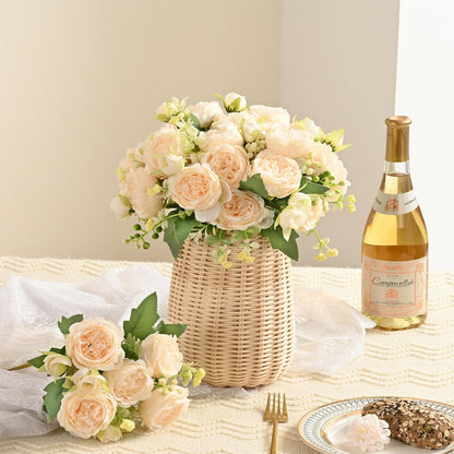 2 Packs Peonies Artificial Flowers, Light Pink Silk Artificial Peonies | Fake Peonies Artificial Peony Flower Bouquets for Centerpiece Table Wedding Party Home Decor