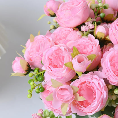 2 Packs Peonies Artificial Flowers, Light Pink Silk Artificial Peonies | Fake Peonies Artificial Peony Flower Bouquets for Centerpiece Table Wedding Party Home Decor