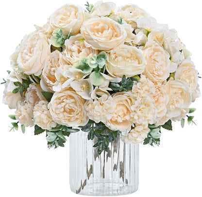 2 Packs Peonies Artificial Flowers, Light Pink Silk Artificial Peonies | Fake Peonies Artificial Peony Flower Bouquets for Centerpiece Table Wedding Party Home Decor