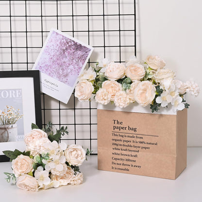 2 Packs Peonies Artificial Flowers, Light Pink Silk Artificial Peonies | Fake Peonies Artificial Peony Flower Bouquets for Centerpiece Table Wedding Party Home Decor