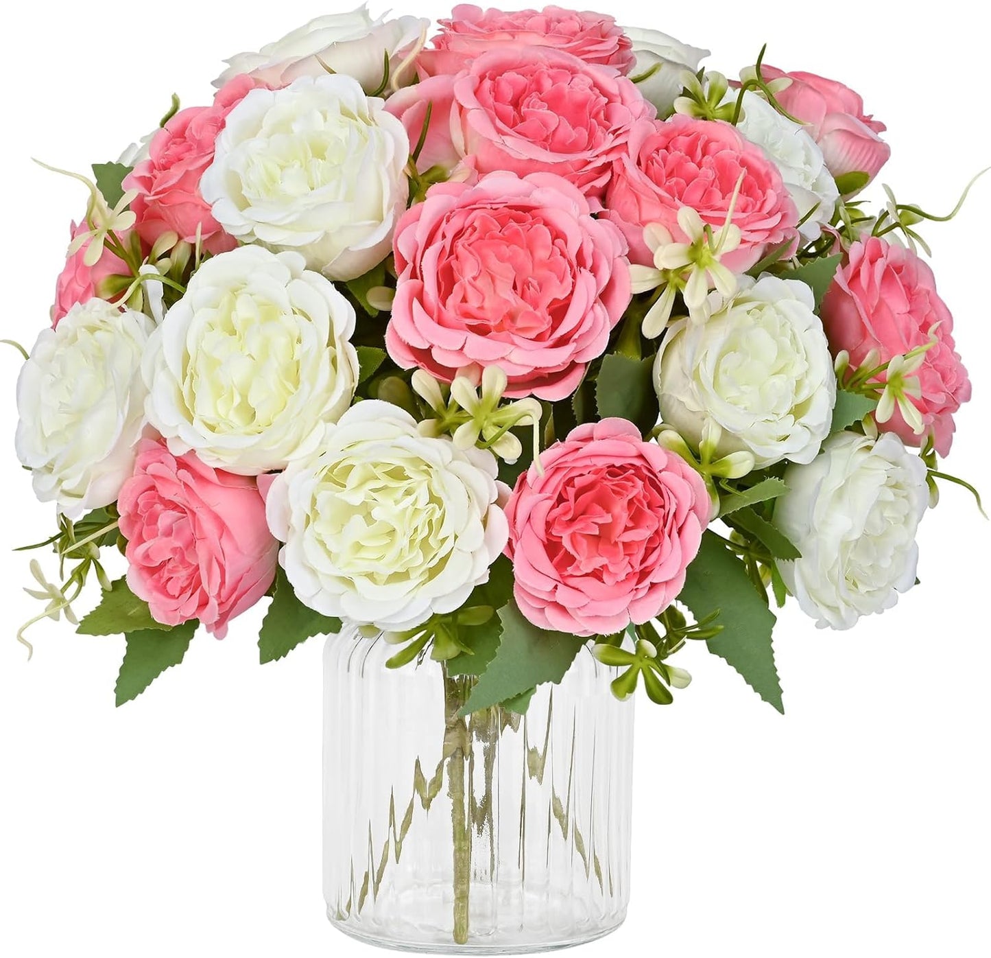 2 Packs Peonies Artificial Flowers, Light Pink Silk Artificial Peonies | Fake Peonies Artificial Peony Flower Bouquets for Centerpiece Table Wedding Party Home Decor
