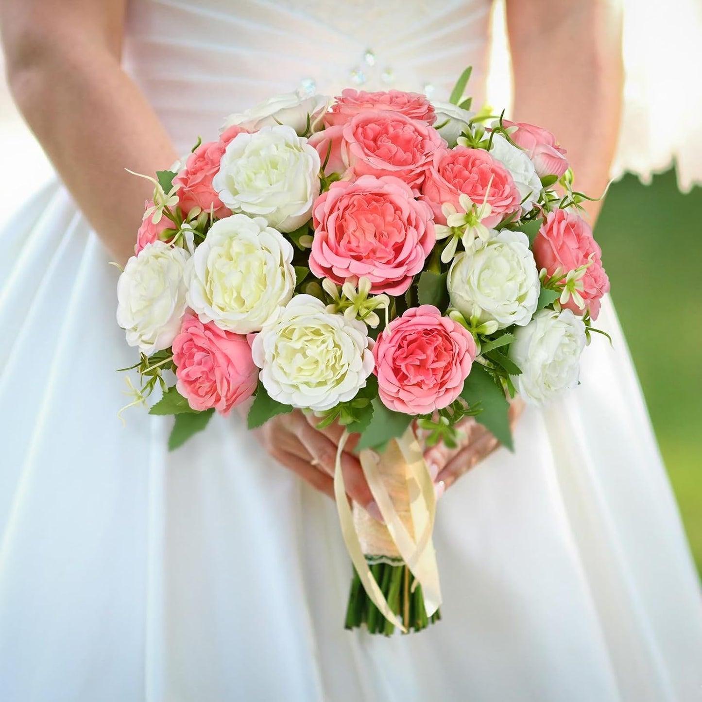 2 Packs Peonies Artificial Flowers, Light Pink Silk Artificial Peonies | Fake Peonies Artificial Peony Flower Bouquets for Centerpiece Table Wedding Party Home Decor