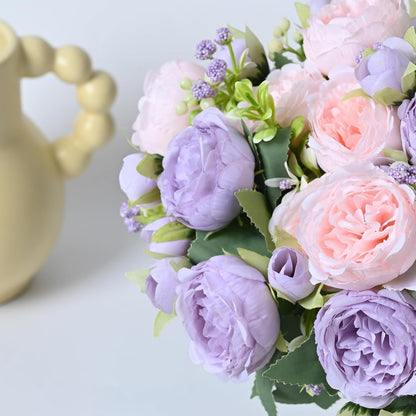 2 Packs Peonies Artificial Flowers, Light Pink Silk Artificial Peonies | Fake Peonies Artificial Peony Flower Bouquets for Centerpiece Table Wedding Party Home Decor