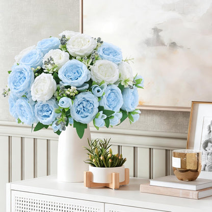 2 Packs Peonies Artificial Flowers, Light Pink Silk Artificial Peonies | Fake Peonies Artificial Peony Flower Bouquets for Centerpiece Table Wedding Party Home Decor