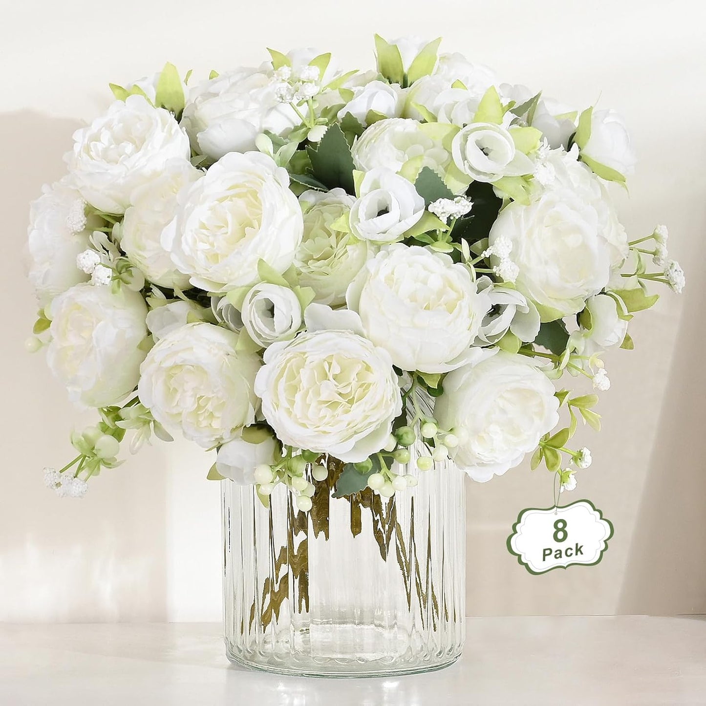 2 Packs Peonies Artificial Flowers, Light Pink Silk Artificial Peonies | Fake Peonies Artificial Peony Flower Bouquets for Centerpiece Table Wedding Party Home Decor