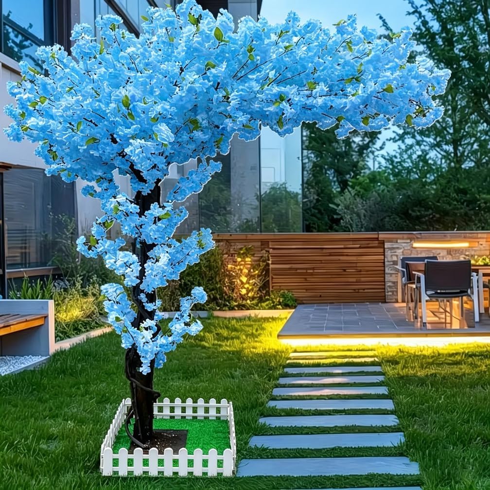 6FT Artificial Cherry Blossom Tree, Flower Trees Tall Artificial Plant, Faux Silk Plant in Pot for Home Room Porch Entryway Office Decorations Indoor Outdoor,Pink