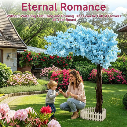 6FT Artificial Cherry Blossom Tree, Flower Trees Tall Artificial Plant, Faux Silk Plant in Pot for Home Room Porch Entryway Office Decorations Indoor Outdoor,Pink