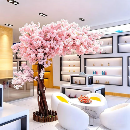 6FT Artificial Cherry Blossom Tree, Flower Trees Tall Artificial Plant, Faux Silk Plant in Pot for Home Room Porch Entryway Office Decorations Indoor Outdoor,Pink