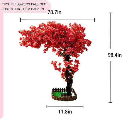 6FT Artificial Cherry Blossom Tree, Flower Trees Tall Artificial Plant, Faux Silk Plant in Pot for Home Room Porch Entryway Office Decorations Indoor Outdoor,Pink