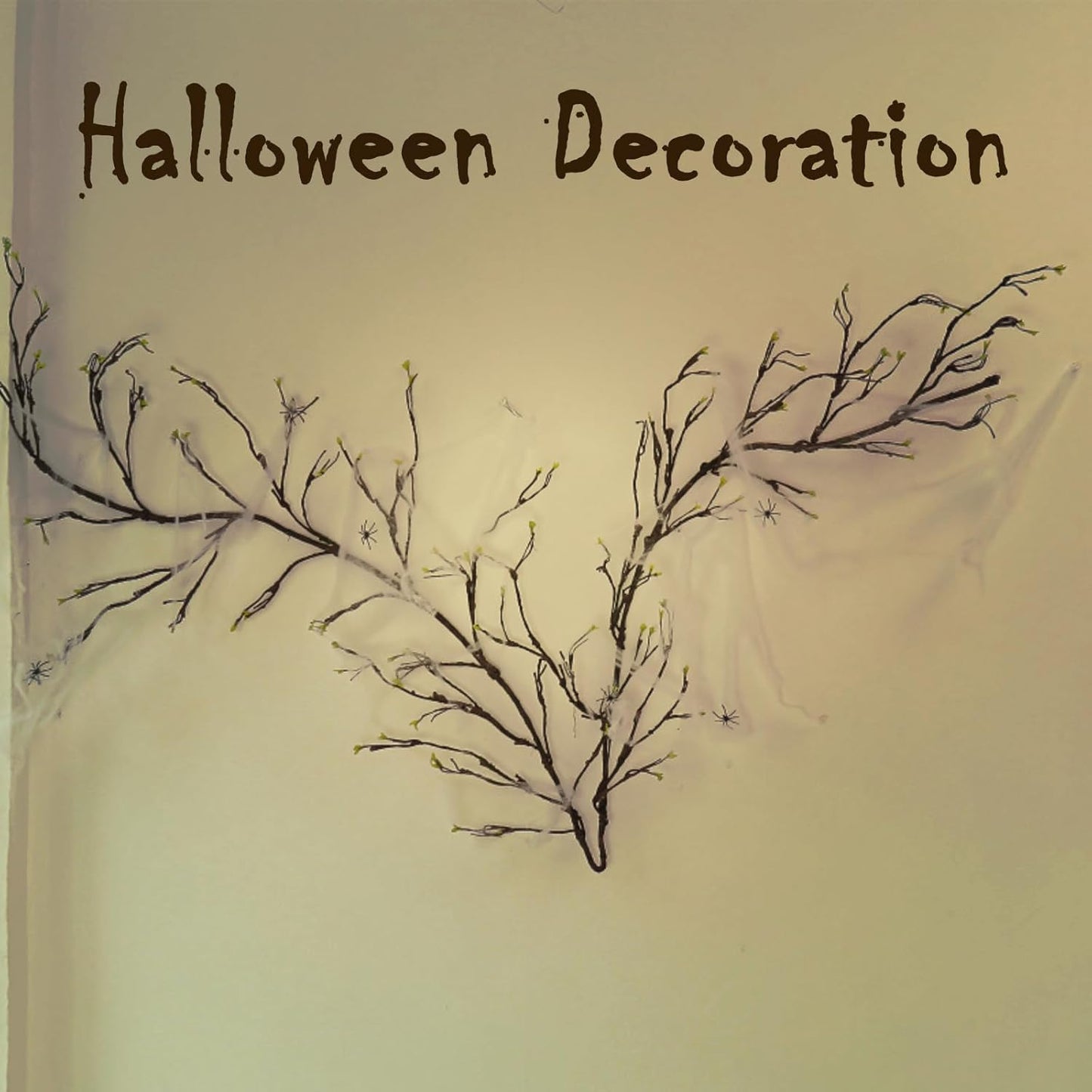 118" Fake Tree Willow Leaves Branches Twig Garland Hanging Decor | Bendable Artificial Floral Vine Cherry Blossom Trunk Ivy Wood Wall Plant Grapevine for Arch Jungle Halloween Patio Decoration