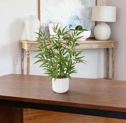 19.68 Inch Artificial Bamboo Plants with White Pot for Indoor Decor
