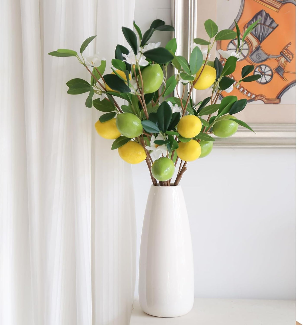 Artificial Lemon Fruit Flowers 5 Pcs Artificial Lemon Branches