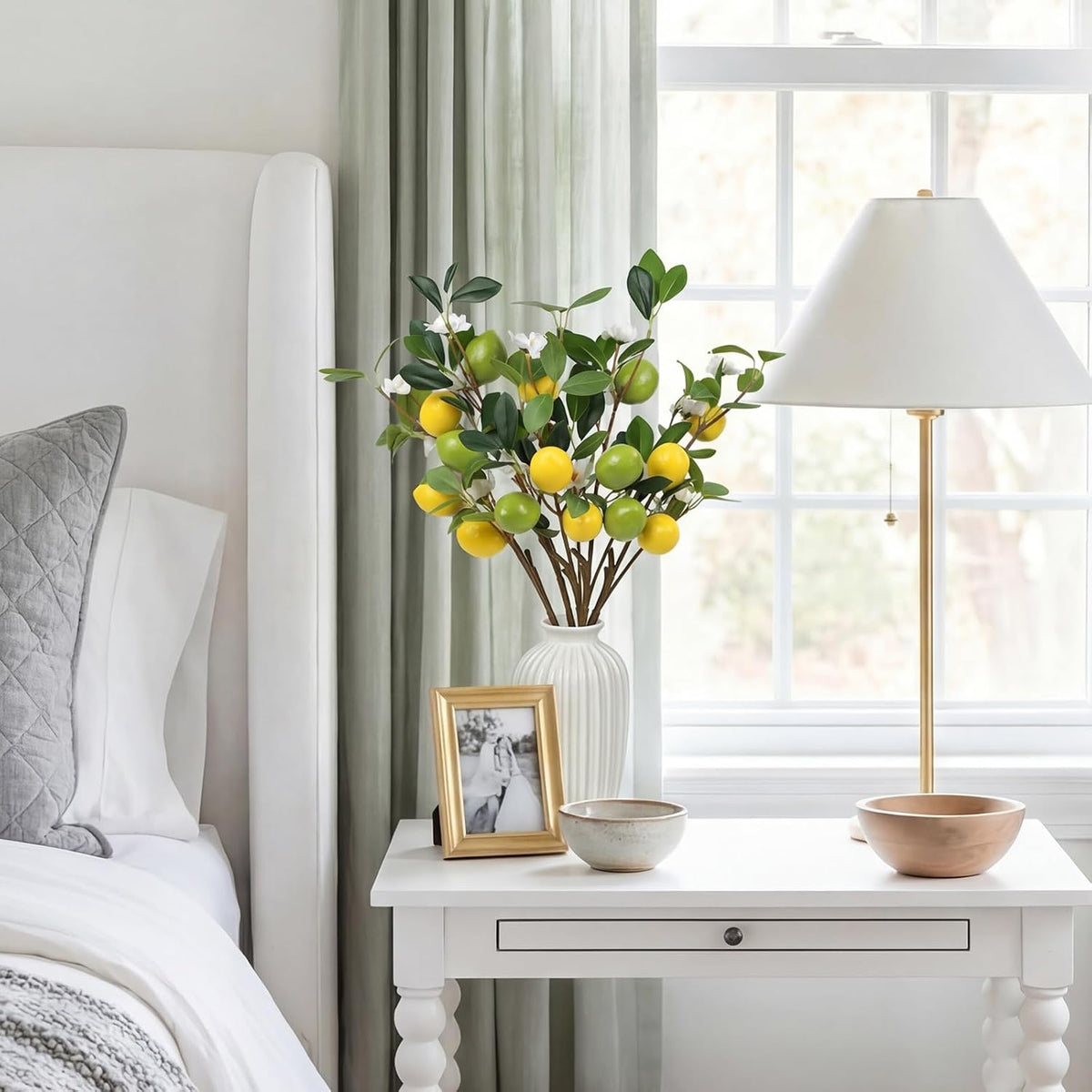 Artificial Lemon Fruit Flowers 5 Pcs Artificial Lemon Branches