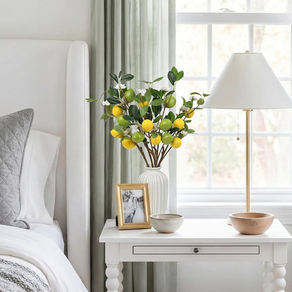 Artificial Lemon Fruit Flowers 5 Pcs Artificial Lemon Branches