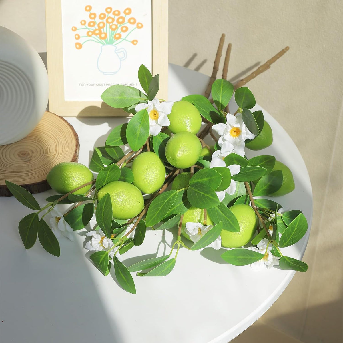 Artificial Lemon Fruit Flowers 5 Pcs Artificial Lemon Branches