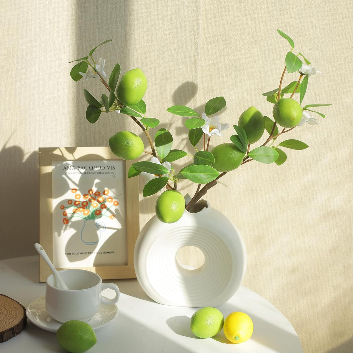 Artificial Lemon Fruit Flowers 5 Pcs Artificial Lemon Branches