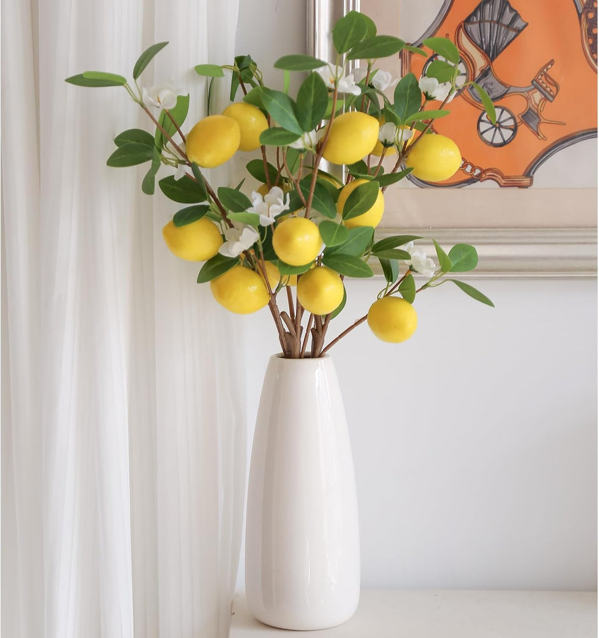 Artificial Lemon Fruit Flowers 5 Pcs Artificial Lemon Branches
