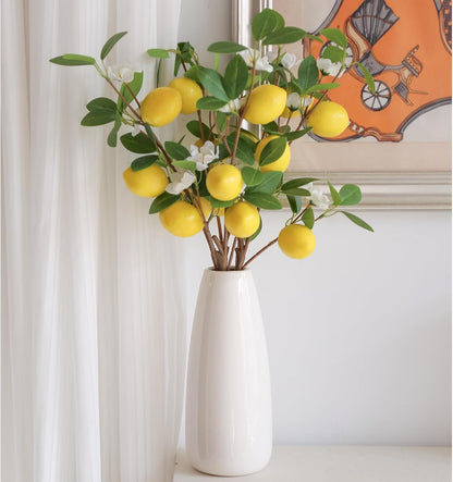 Artificial Lemon Fruit Flowers 5 Pcs Artificial Lemon Branches