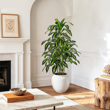 5FT Artificial Dracaena Fake Tree with Planter, Build in Basket
