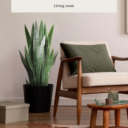 3FT Artificial Snake Plant, Fake Sansevieria Indoor Outdoor, 28 Thick PE Leaves Lifelike Faux Silk Plants, Home Decor Mother in Law Tongue 35in, Greenery for Office Decoration, Green