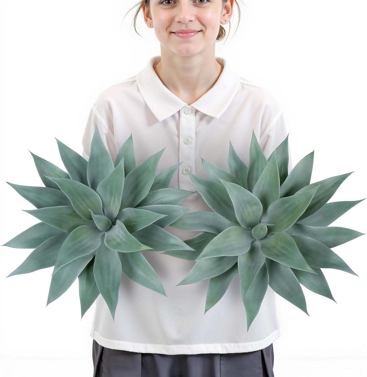 28 Inch Artificial Agave Plants Outdoor Set, Large Fake Plants Indoor for Home Decor, Realistic UV Resistant Faux Succulents Plants Without Pot, Set of 2