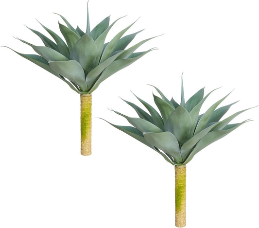 28 Inch Artificial Agave Plants Outdoor Set, Large Fake Plants Indoor for Home Decor, Realistic UV Resistant Faux Succulents Plants Without Pot, Set of 2